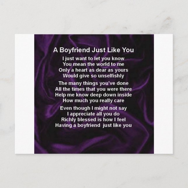 Purple -  Boyfriend Poem Postcard (Front)