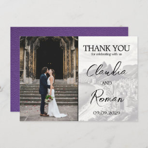 Purple Brazil Passport Thank You Card