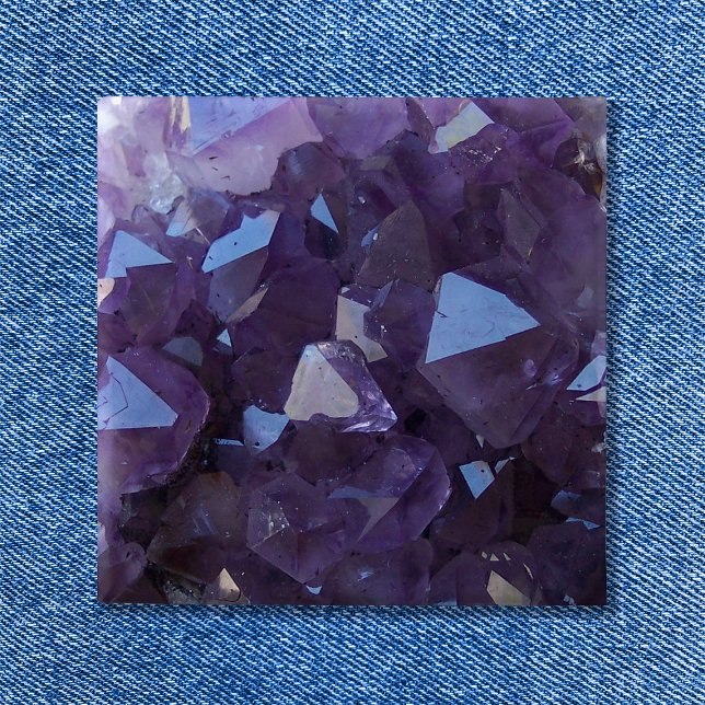 Purple Brazilian Quartz Amethyst Photo Pinback Button (Purple Brazilian Quartz Amethyst Photo Pinback Button)