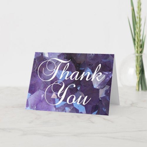 Purple Brazilian Quartz Amethyst Photo Thank You Card