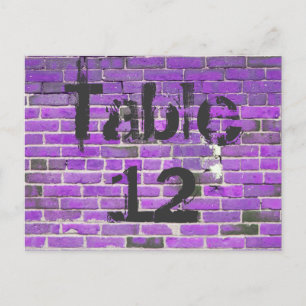 Purple Brick Graffiti Reception Table Numbers