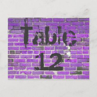 Purple Brick Graffiti Reception Table Numbers