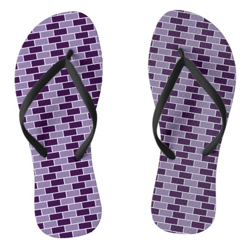 Purple Brick Wall Seamless Pattern Flip Flops