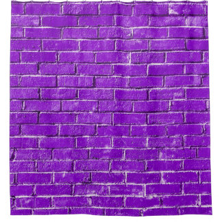 Purple Bricks Photo Shower Curtain