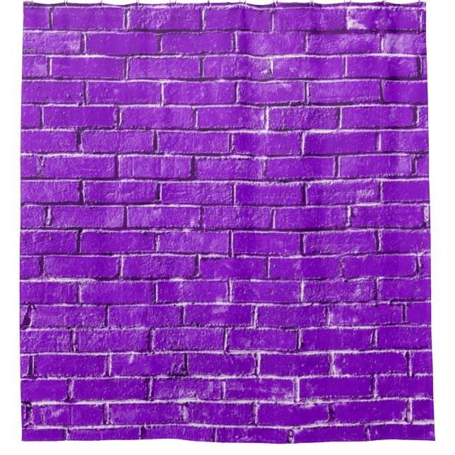 Purple Bricks Photo  Shower Curtain (Front)