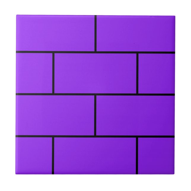 Purple Bricks Structure Pattern Ceramic Tile (Front)