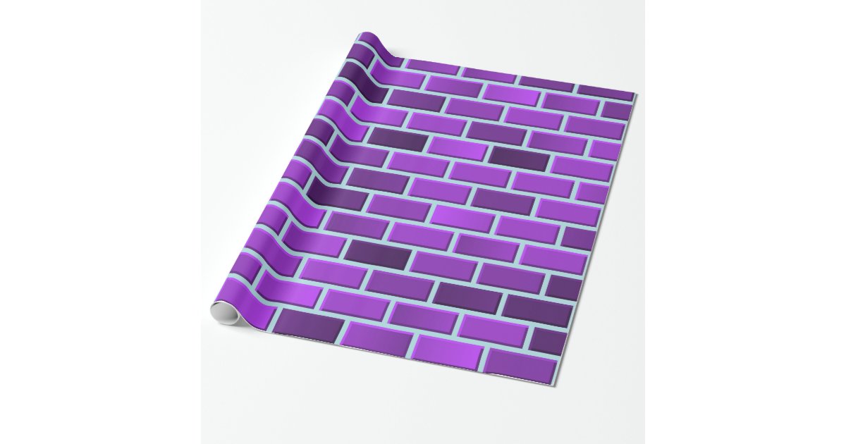 Purple bricks wrapping paper Zazzle