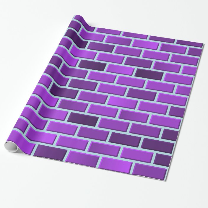 Purple bricks wrapping paper