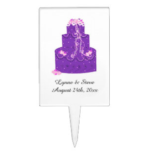 Purple Bridal Cake Topper