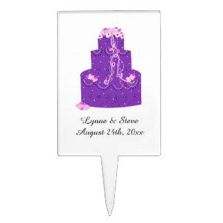 Purple Bridal Cake Topper