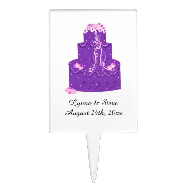 Purple Bridal Cake Topper (Front)