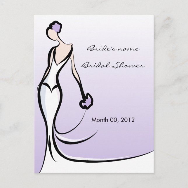 Purple Bridal Shower Advice Cards (Front)