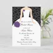 purple Bridal Shower Invitation (Standing Front)