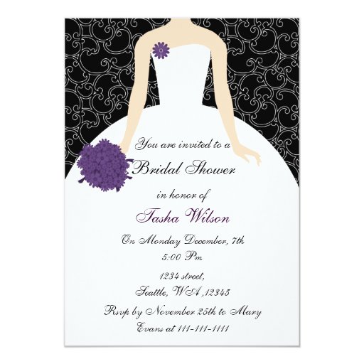 purple Bridal Shower Invitation | Zazzle