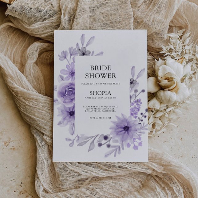 Purple Bridal Shower Invitation (Purple Bridal Shower Invitation)