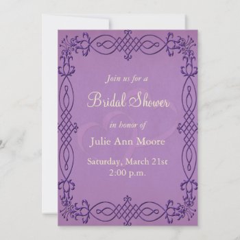 Purple Bridal Shower Invitation by Lasting__Impressions at Zazzle