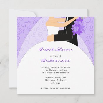 Purple Bridal Shower Invitations by PMCustomWeddings at Zazzle