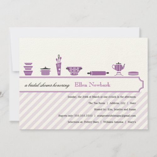 Purple Bridal Shower Invitations