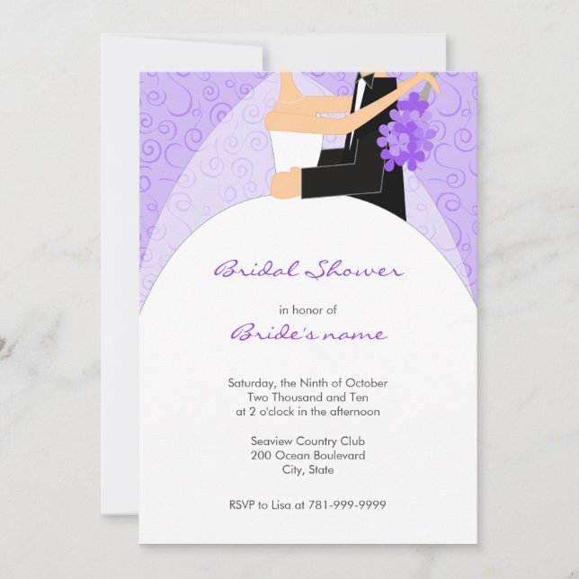 Purple Bridal Shower Invitations (Front)