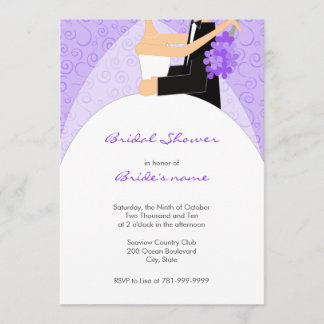 Purple Bridal Shower Invitations