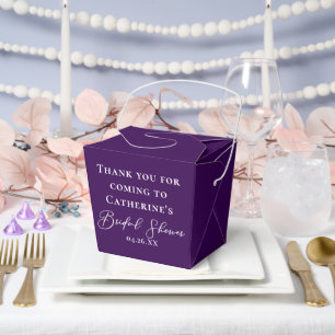 Purple Bridal Shower Personalized Fortune Favor Boxes