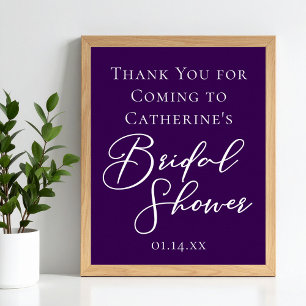 Purple Bridal Shower Personalized Welcome Poster