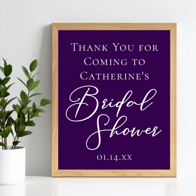 Purple Bridal Shower Personalized Welcome Poster (Creator Uploaded)