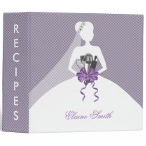 Purple Bridal shower Recipe Folder