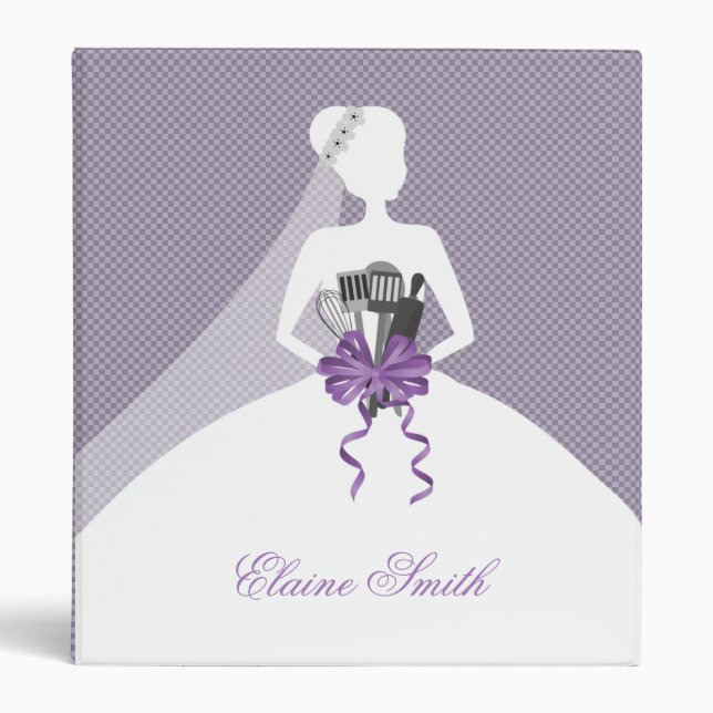 Purple Bridal shower Recipe Folder (Front)