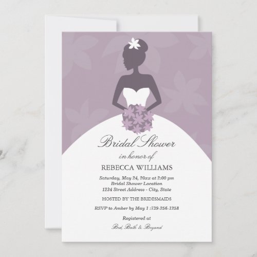 Purple Bride  Elegant Bridal Shower Invitation