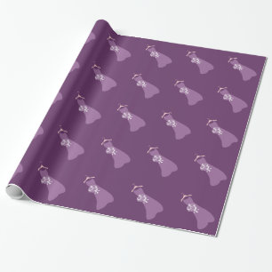 Purple Bridesmaid Dress Wrapping Paper