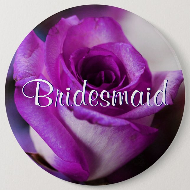 Purple Bridesmaid Rose Button (Front)