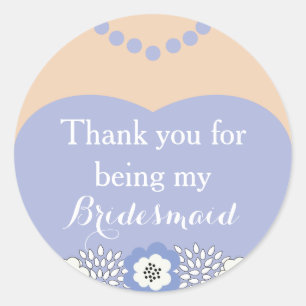 Purple Bridesmaid Wedding Thank You Stickers
