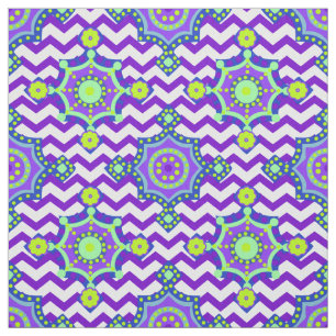 Purple Bright Boho Chevron   Carnival Colors Fabric