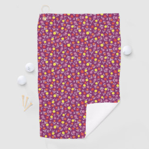Purple Bright, Fun, Floral Ditsy Golf Towel