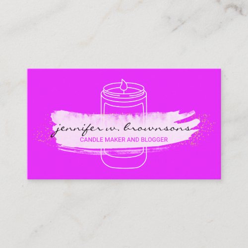 Purple Bright simple soy candle Business Card