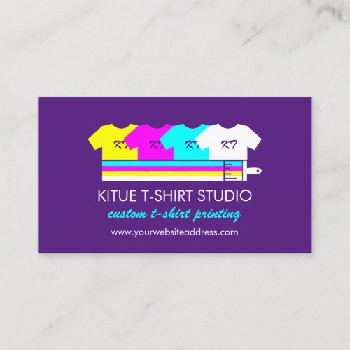 Purple Brightly Colored Shirts Paint Brush Business Card