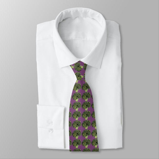 Purple Broccoli Tie (Tied)