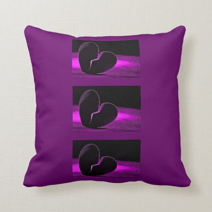 Purple Broken Heart Throw Pillow | Zazzle