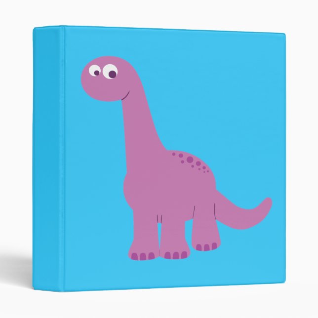 Purple Brontosaurus Dinosaur Binder (Front/Spine)