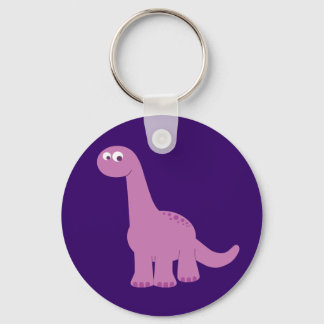 Purple Brontosaurus Dinosaur Keychain