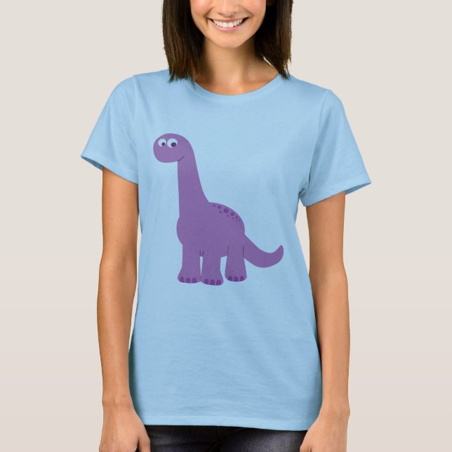 Purple Brontosaurus Dinosaur T-Shirt (Front)