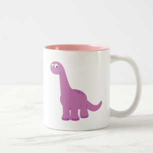 Purple Brontosaurus Dinosaur Two-Tone Coffee Mug
