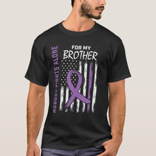 Purple Brother Epilepsy Awareness American Flag Fa T_Shirt