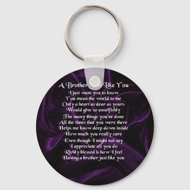 Purple Brother Poem Keychain (Front)