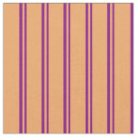 [ Thumbnail: Purple & Brown Pattern of Stripes Fabric ]