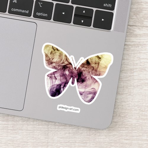 Purple Brown Smoky Dust Abstract Butterfly Sticker