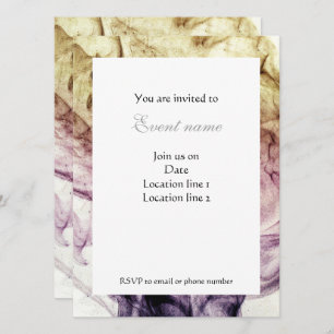 Purple Brown Smoky Dust Abstract Personalize Invitation