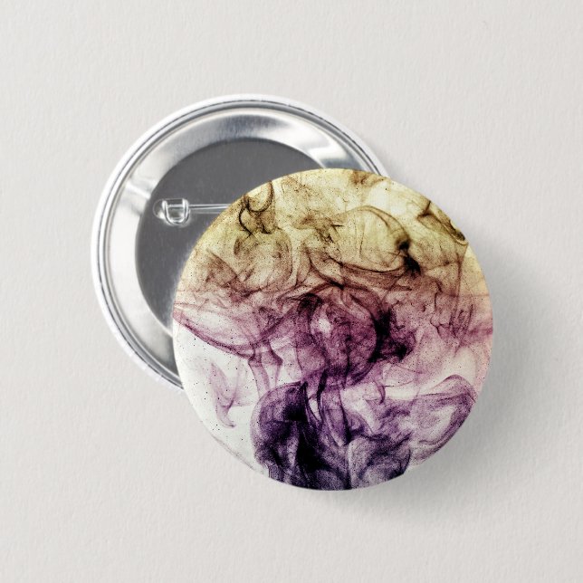 Purple Brown Smoky Dust Abstract Pinback Button (Front & Back)