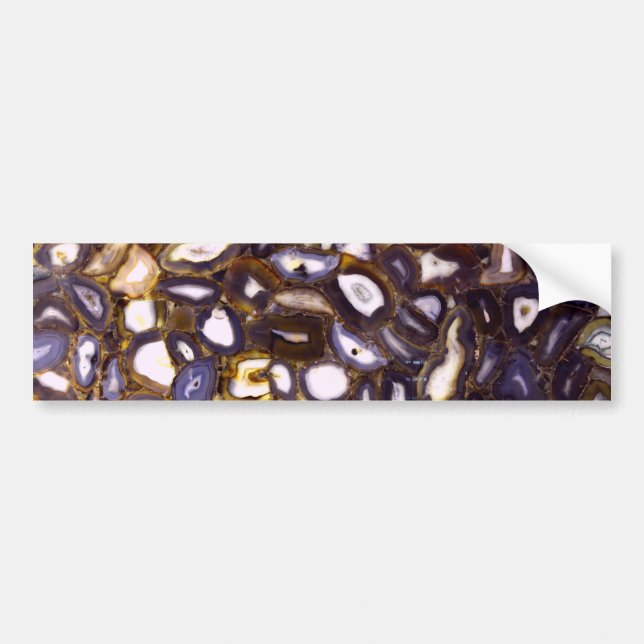 Purple Brown White Agate design Bumper Sticker (Front)